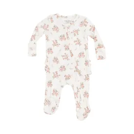 2 WAY ZIPPER RUFFLE BACK FOOTIE - VINTAGE ROSEBUDS