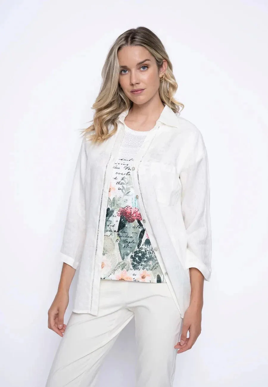 3/4 Sleeve Button Down Shirt