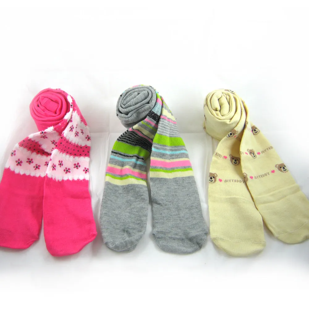 6 Pc Kids Toddlers Girls Tights Solid Stretch Pantyhose Stockings Wholesale Lot