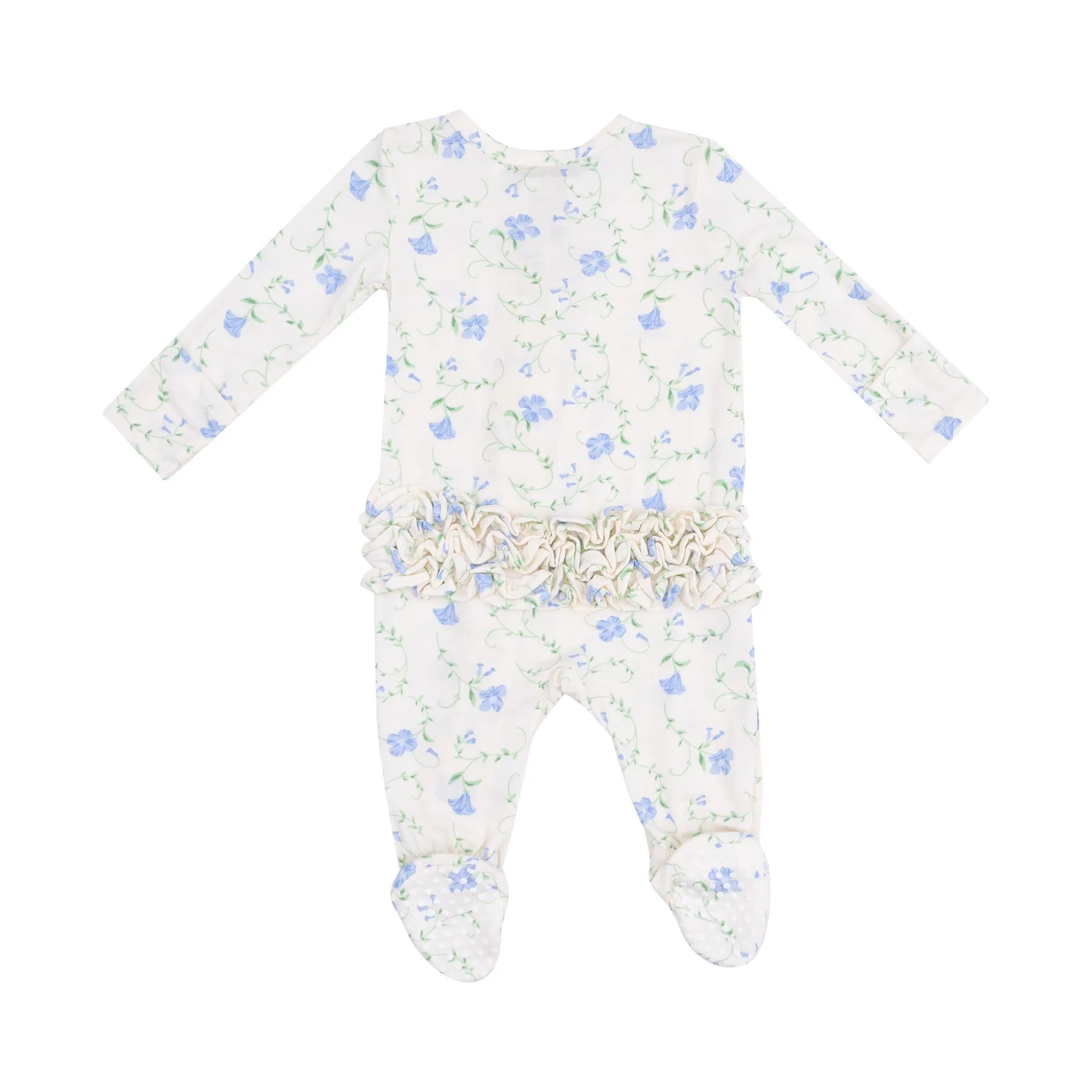 Bamboo 2 Way Ruffle Zipper Footie - Sweet Vines by Angel Dear