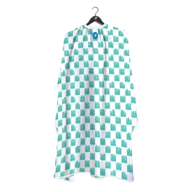 Barber Flow Dripped Checker Cape - Turquoise