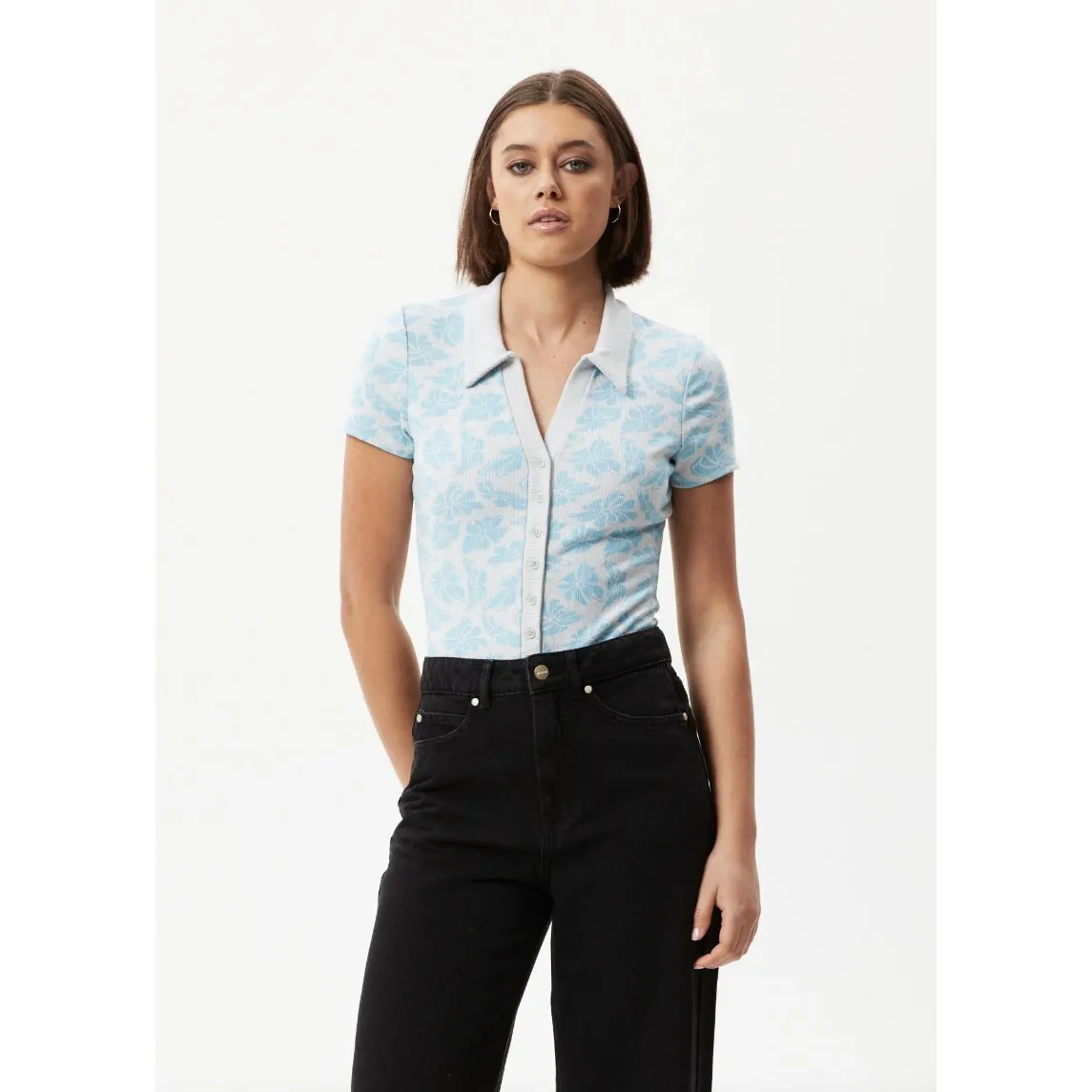 Billie Hemp Ribbed Floral Bodysuit