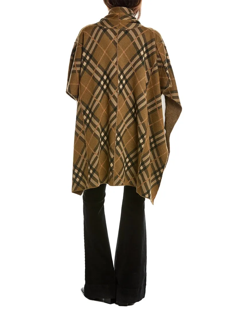 Burberry Check Wool & Mohair-Blend Cape