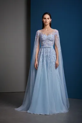 Cape Embroidered Gown Online UAE
