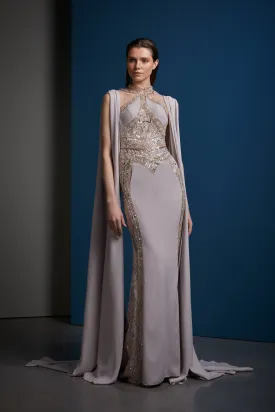 Cape Sheath Patterned Sequin Dress Online UAE