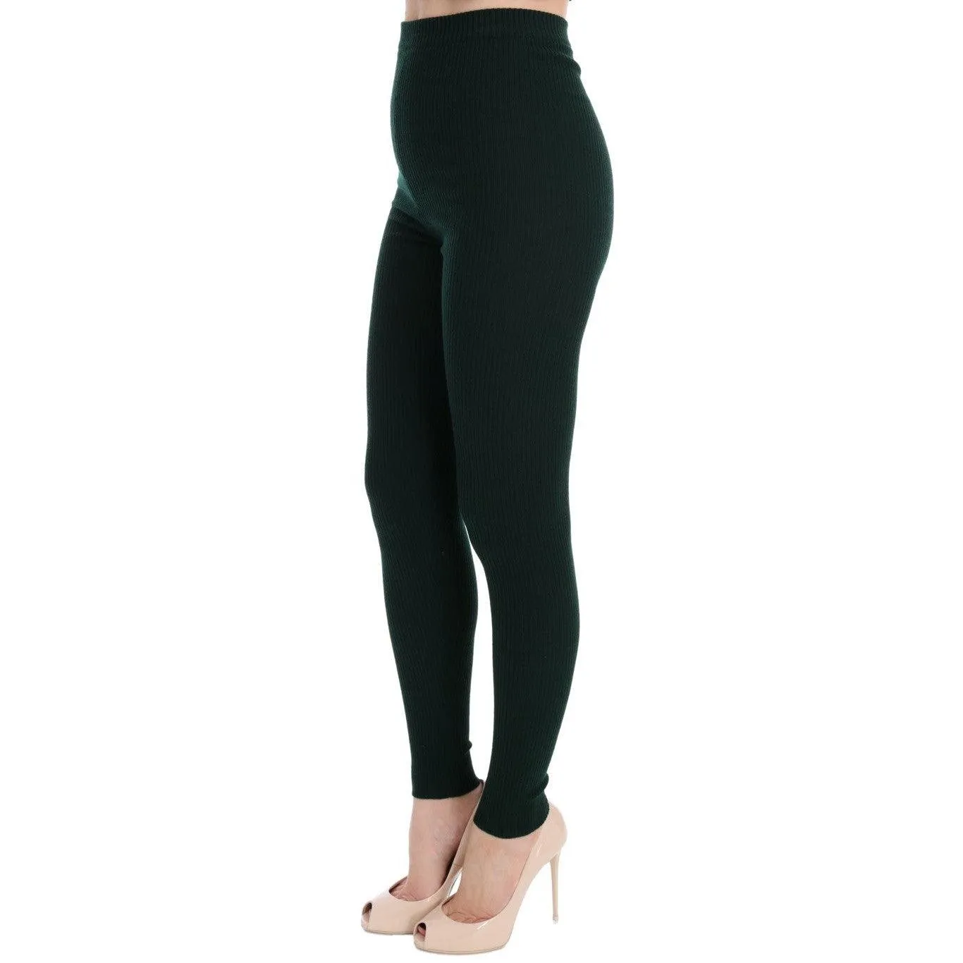 Dolce & Gabbana Elegant High Waist Green Wool Tights