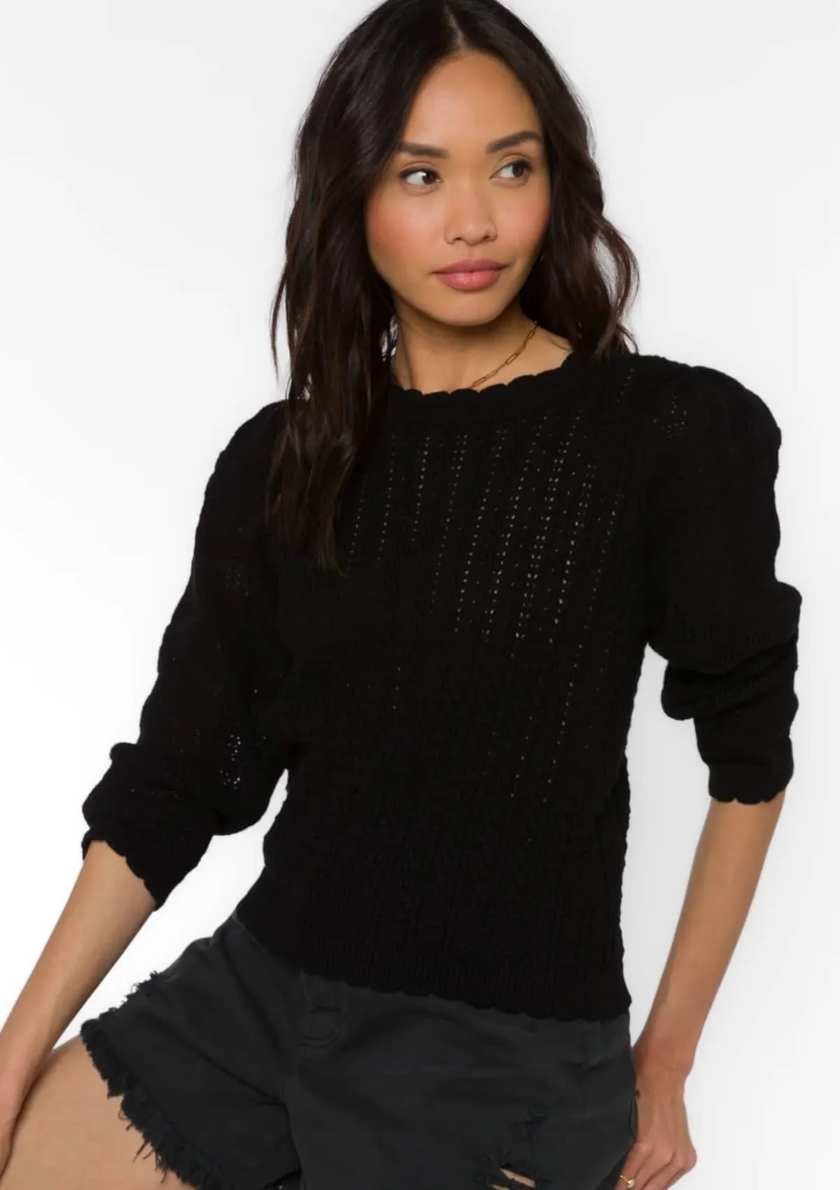 Gazelle Puff Sleeve Sweater - Black