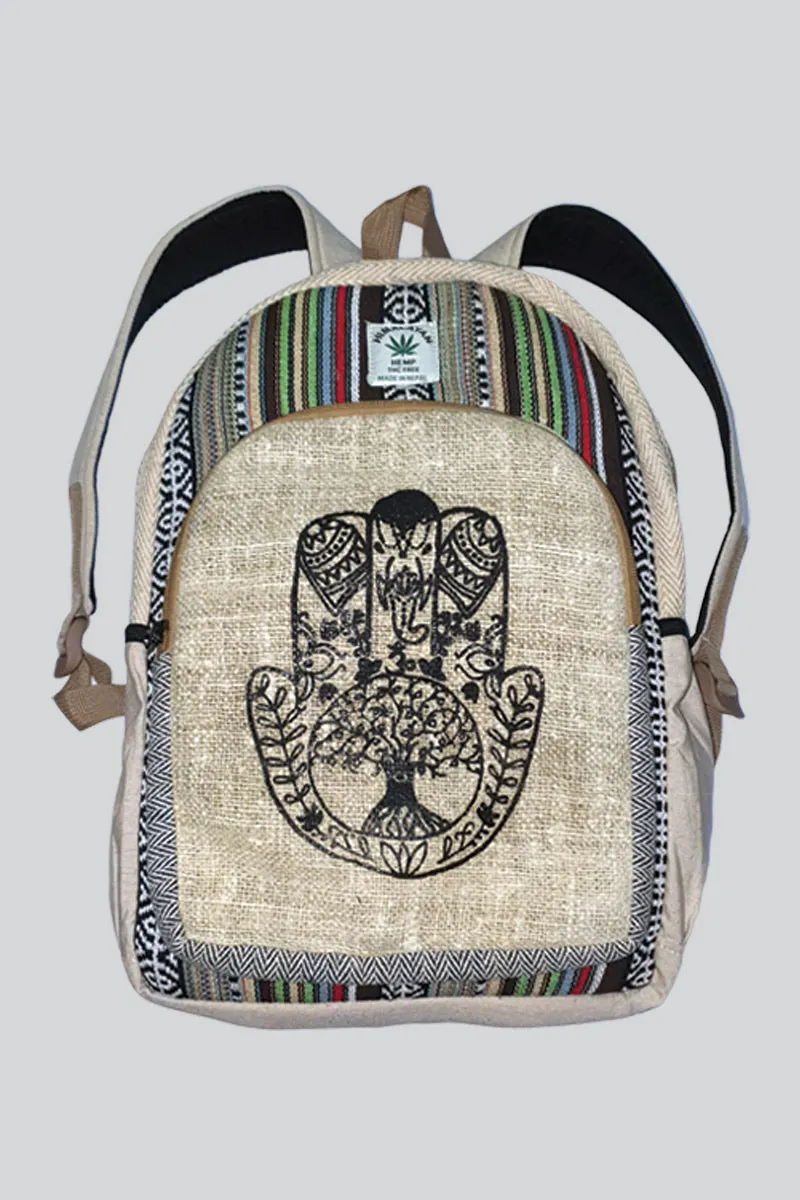 Hamsa hemp backpack