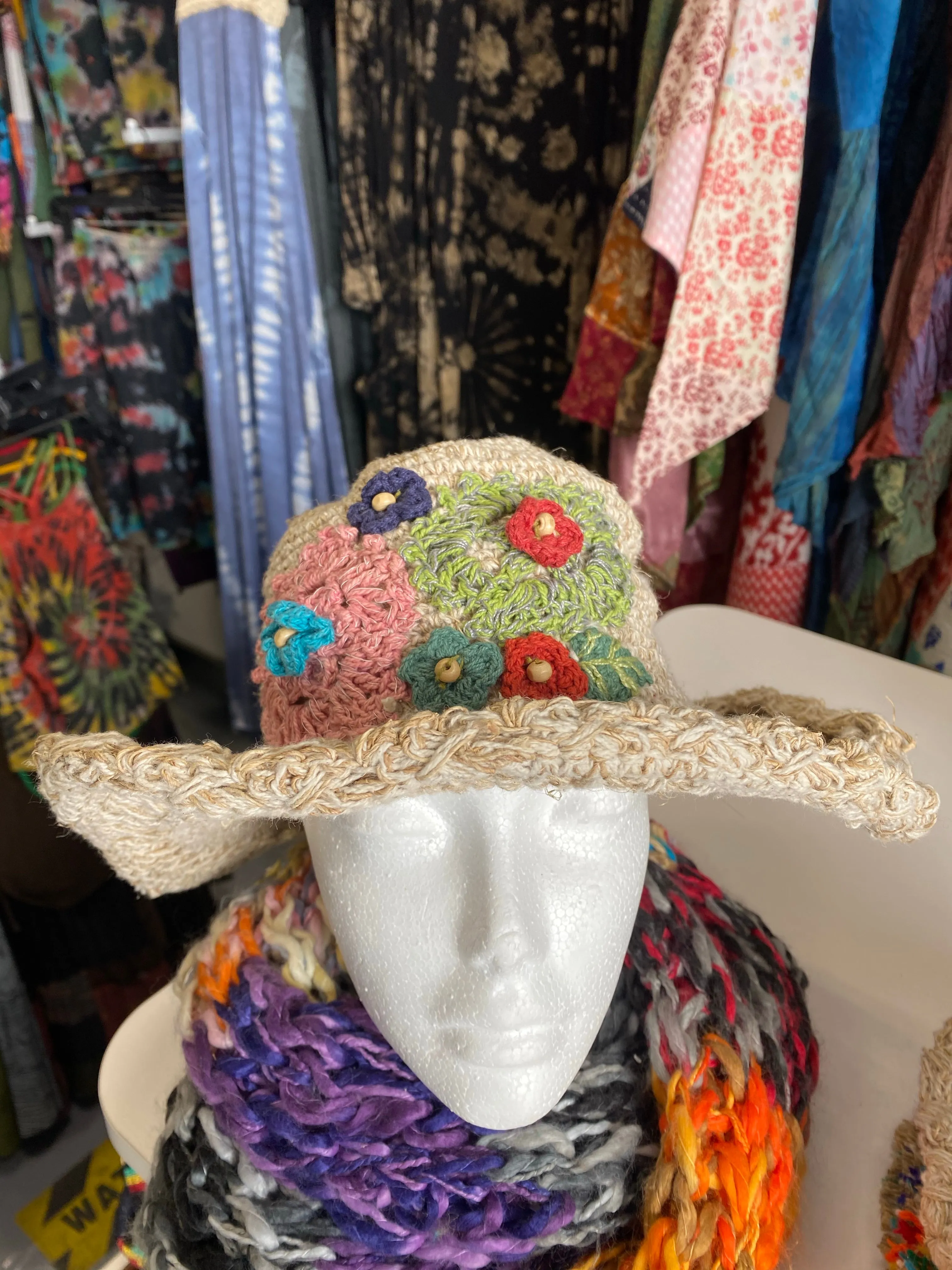Hemp flowers hat