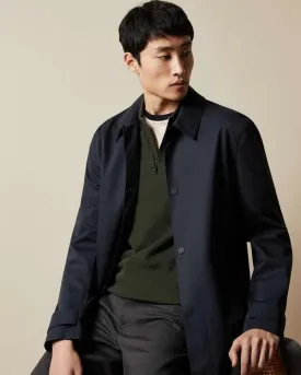 Hrst Navy Dress Trench Coat