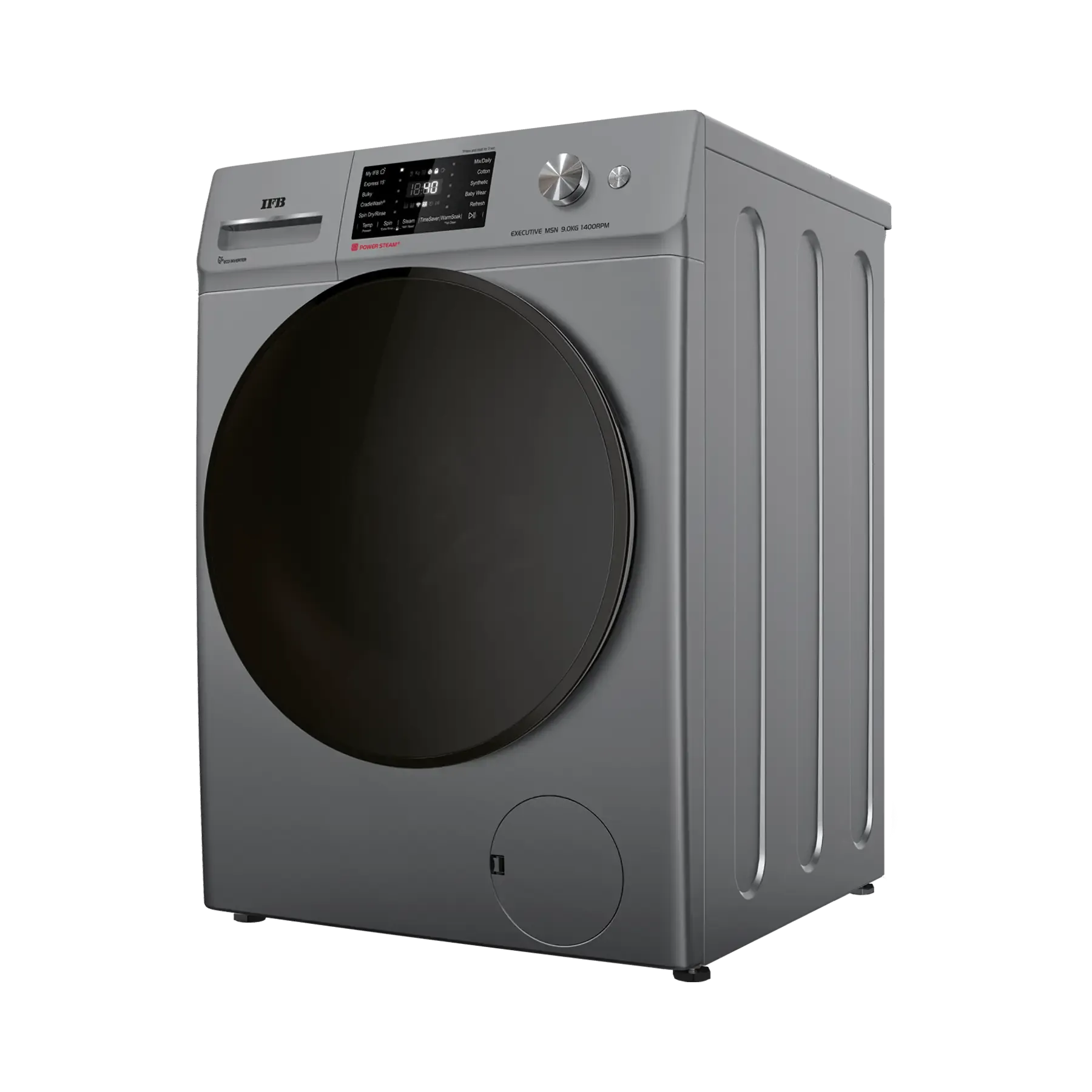 IFB Executive MSN 9014K 9 kg 5 Star AI-Powered Front Load Washing Machine | 1400 RPM, Steam Refresh, Eco Inverter Motor, Wi-Fi Enabled, Metallic Silver