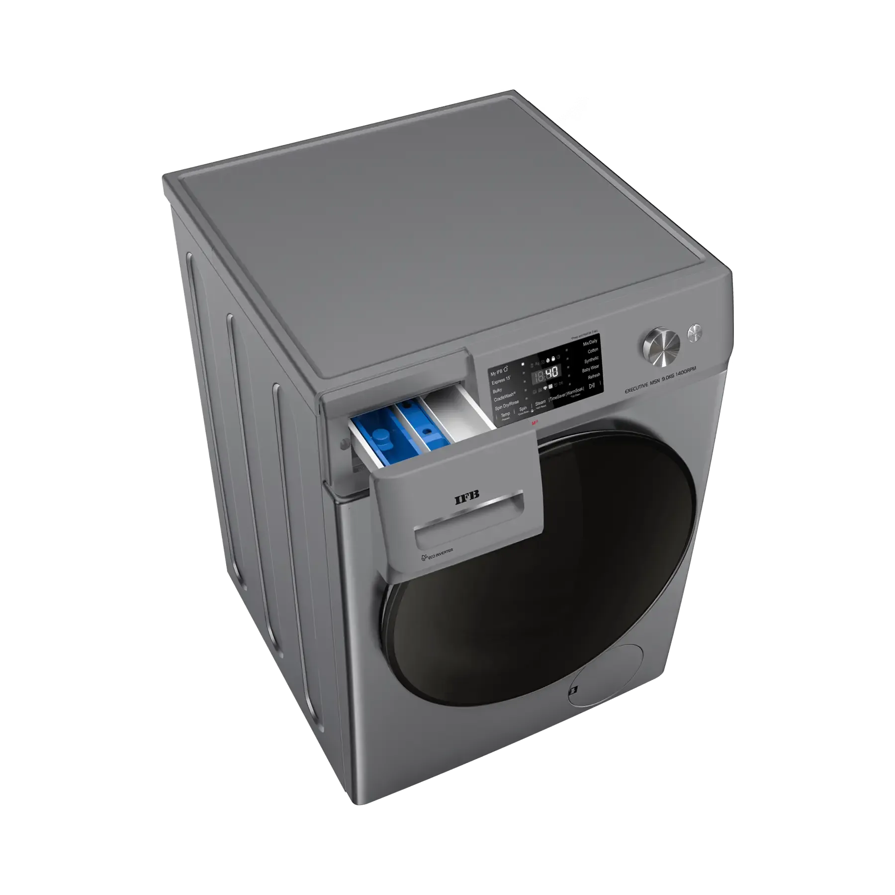 IFB Executive MSN 9014K 9 kg 5 Star AI-Powered Front Load Washing Machine | 1400 RPM, Steam Refresh, Eco Inverter Motor, Wi-Fi Enabled, Metallic Silver