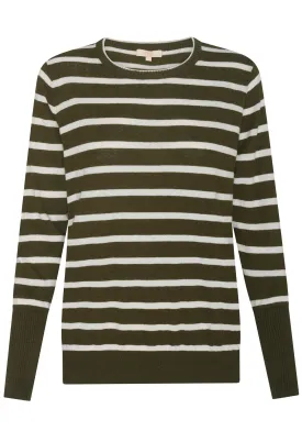 POL - Liora Knit - Khaki/Pebble Stripe