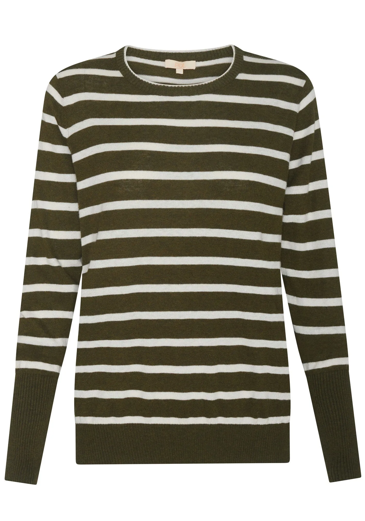 POL - Liora Knit - Khaki/Pebble Stripe