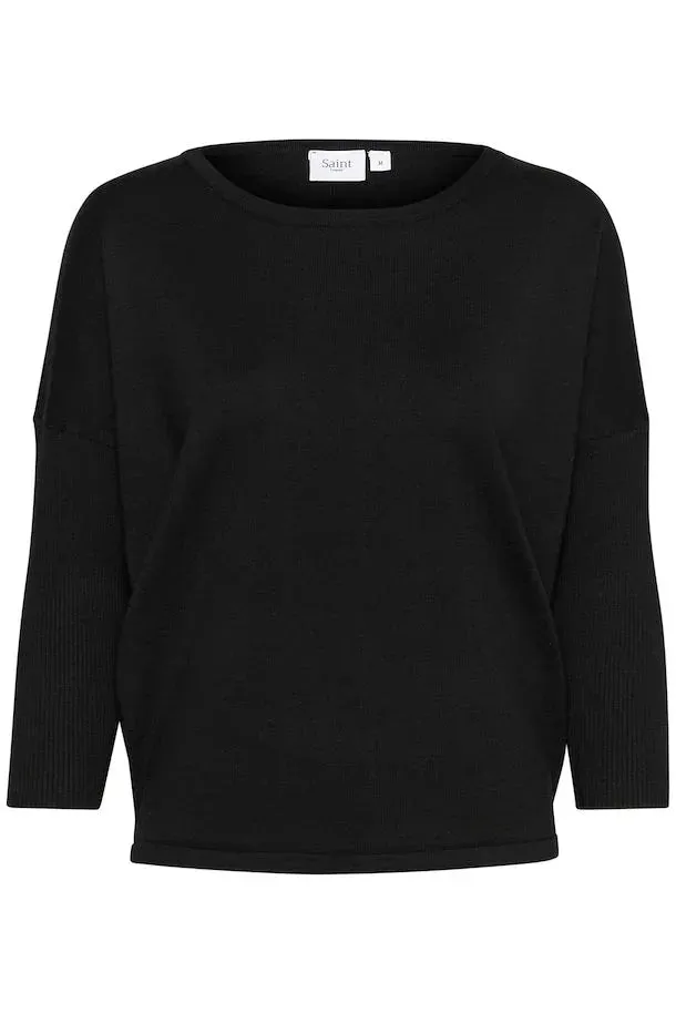 SAINT TROPEZ  - Mila Batwing Knit Black