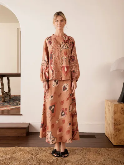 The Dreamer Label - Lulu Ikat Skirt - Toffee