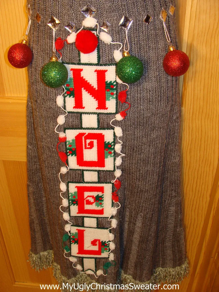 Ugly Christmas Sweater Party Tacky Dress Size M NOEL  (d17)