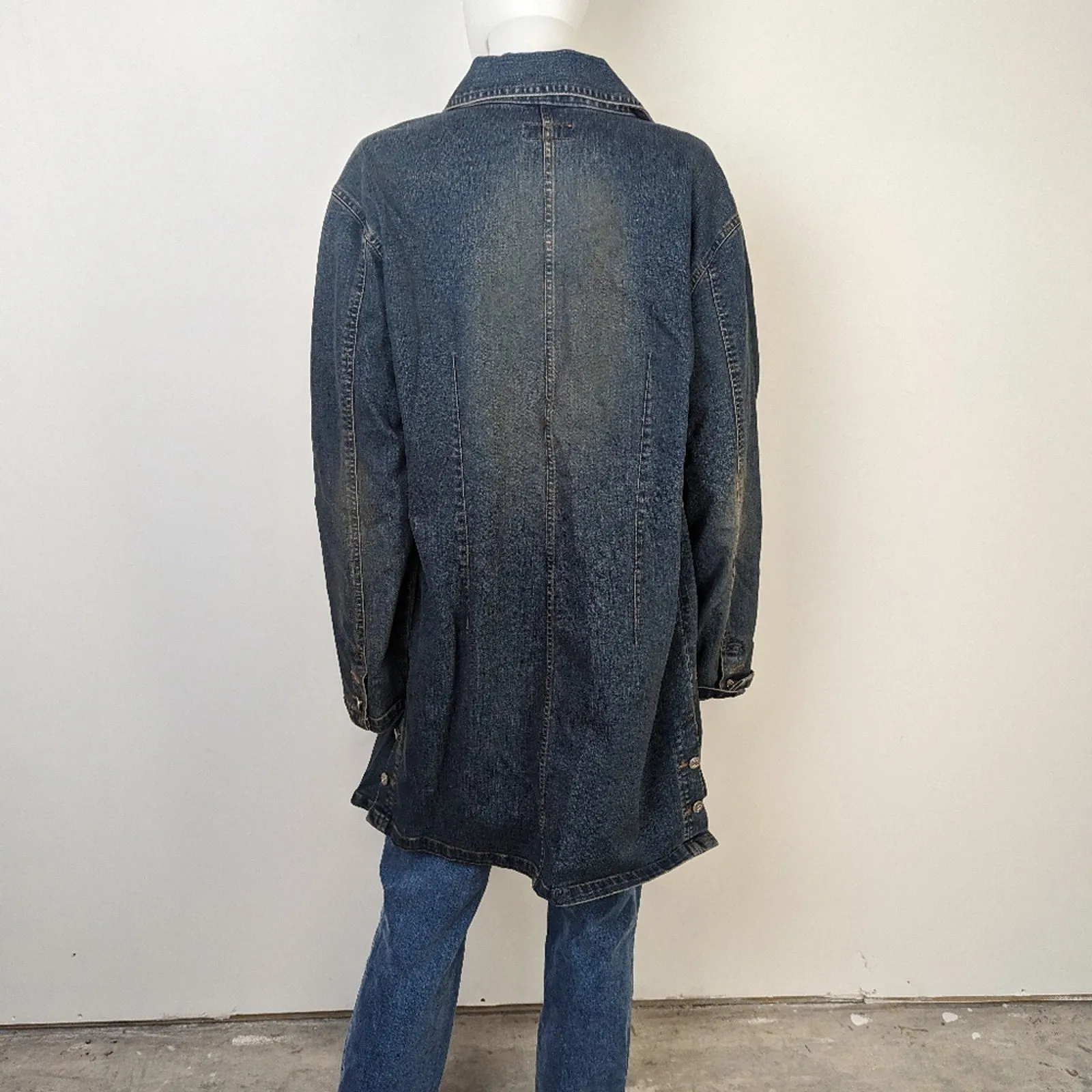 Vintage 80's T & J Hand Painted Jean Trench Coat